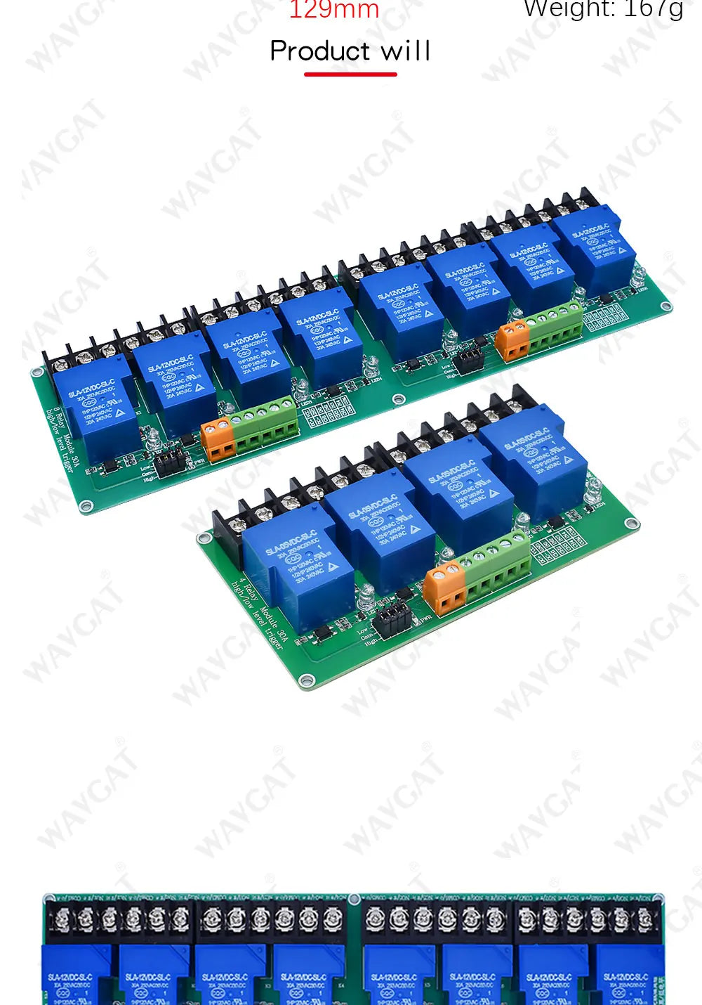 4 8 channel relay module 30A with optocoupler isolation 5V 12V 24V supports high and low Triger trigger