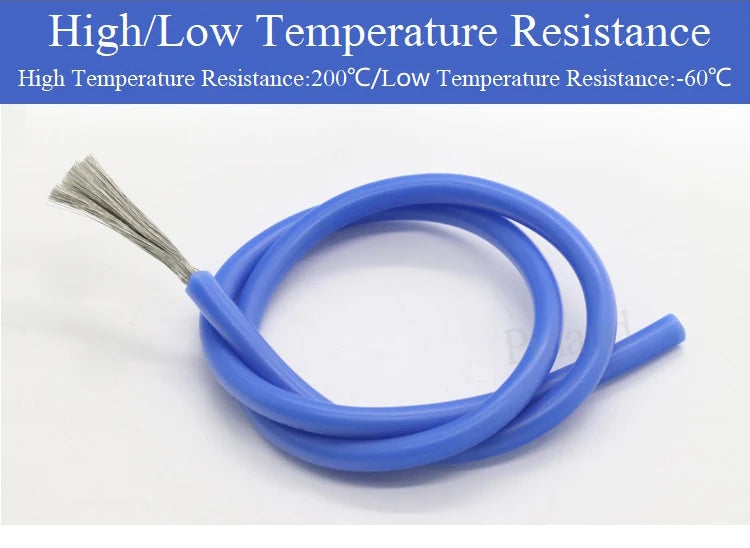 1M/5M Heat-resistant Cable 30 28 26 24 22 20 18 16 15 14 13 12 10 AWG Ultra Soft Silicone Wire High Temperature Flexible Copper
