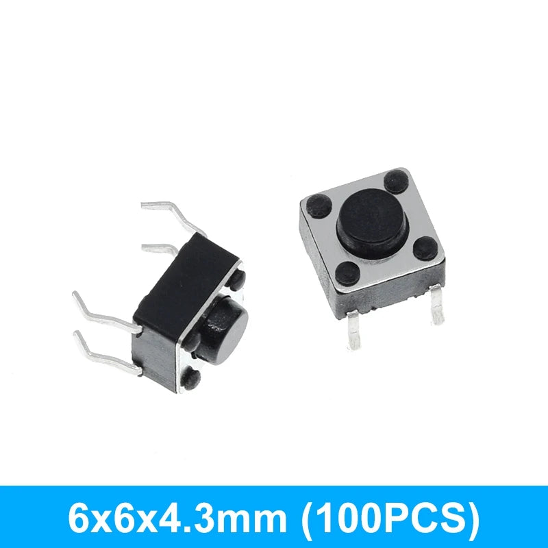 GREATZT 6X6X5/4.3/5.5/6/7/8/9/10/13MM Tact Switch Push Button Switch 12V 4PIN DIP Micro Switch For TV/Toys/home use Button