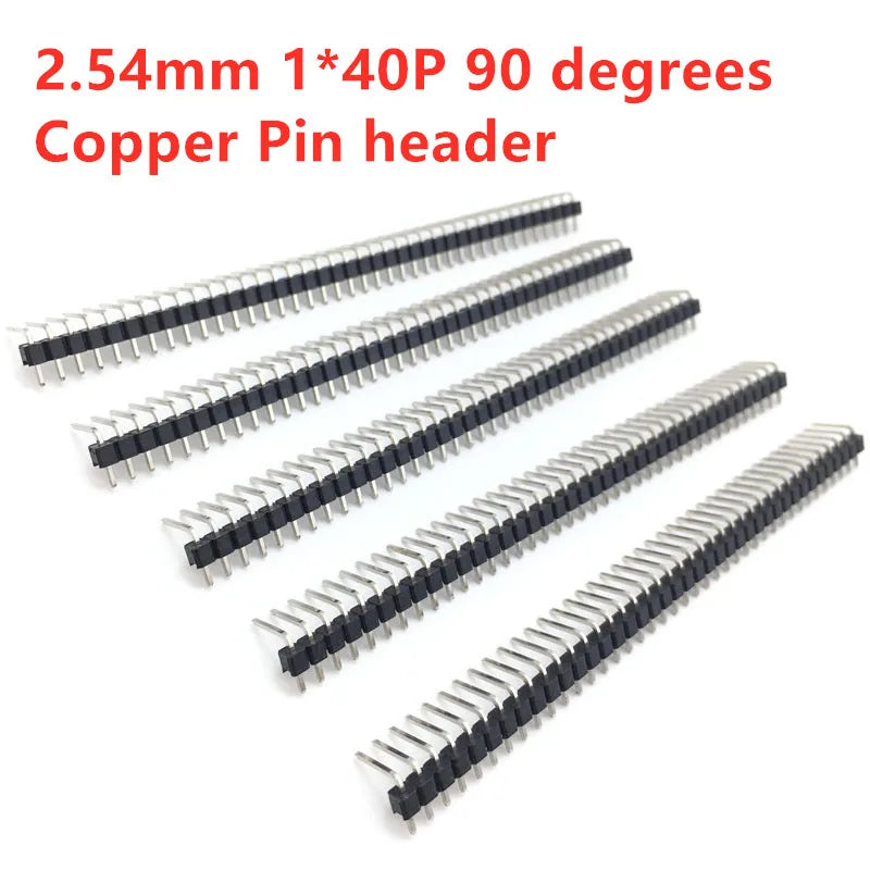 5/10pcs Right Angle Single Row 40-pin 2.54mm Male Header for Breadboard