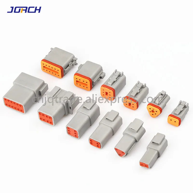 2-12 Pin DT Deutsch Series Waterproof Auto Connector Kits Solid Contacts With Crimping & Removal Tools DT06-2S DT04-2P DT06-3S