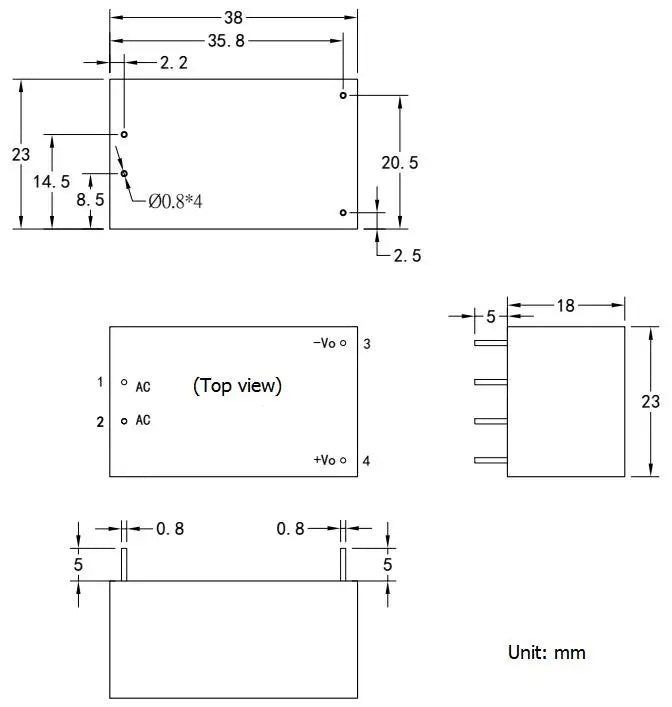 Sample Order Low Cost Hilink HLK-5M05 5W 5V 1A  AC DC  Step-Down Power Supply Module