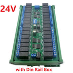 DC 12V 24V 32 Channels Modbus RTU RS485 Bus Relay Module UART Serial Port DIN35 Rail Board for PLC LED Home Automation Door Lock
