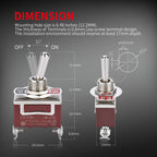 1PC 12V DC 30A 2 Pin SPST Toggle Switch Latching/Momentary On Off for Auto Car Marine Boat - Automotive Electrical Accessory
