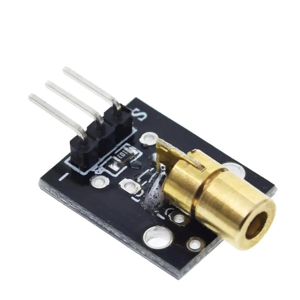 TZT 1/3PCS KY-008 3pin 650nm Red Laser Transmitter Dot Diode Copper Head Module for arduino DIY Kit