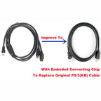 PS/2 Keyboard Wedge to USB,RS232 to USB Cable 2M for BarCode Scanner Metrologic MS7120 MS1690 MS9540 Replace Old PS2 RS232 Cable