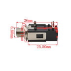 2Pcs 1/4Inch 6.35mm Connector 6.3mm 3 Pin Audio Stereo/Mono Phone Female Jack Headphone Socket Thread Lock Panel Mount Connector