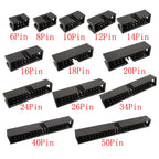 10Pcs DC3 2.54mm 6/10/16/20/26/34/40/50 Pin Male Socket IDC Box Headers PCB Connector Double-spaced ISP Straight Needle
