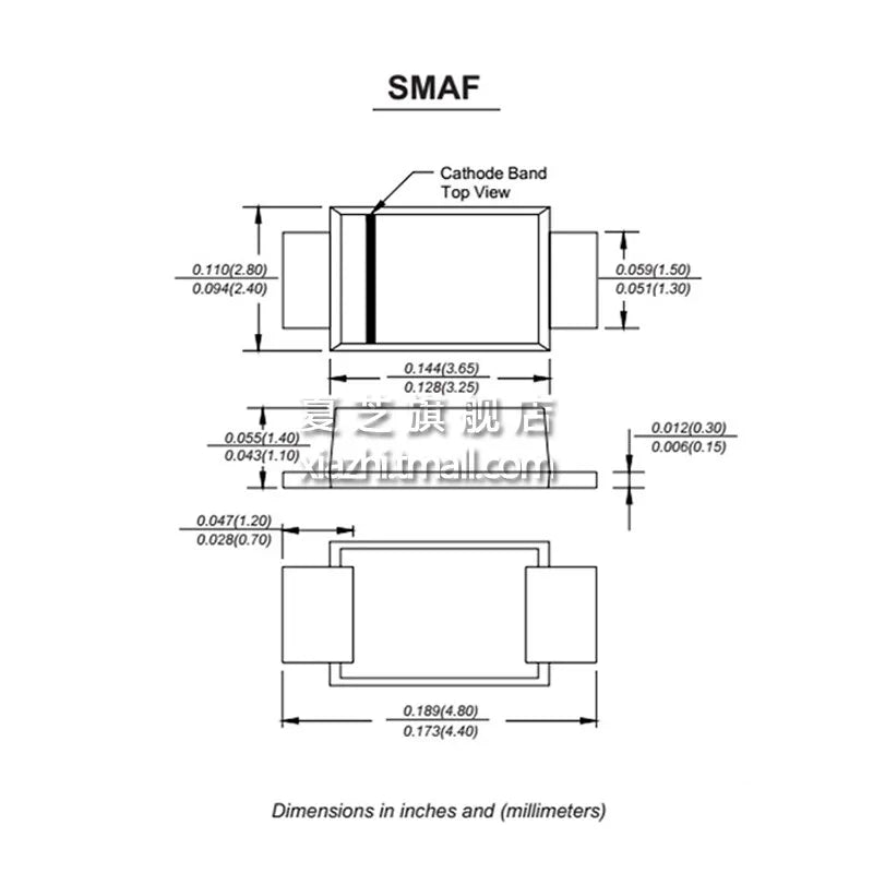 50pcs SS14F SMD Schottky Diode SS24F SS34F SS54F 1A/40V 2A/40V Package SMAF SS24 SS34 SS54