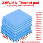 6pcs Thermal Pad 30x30mm Notebook Computer Router Memory Graphics Chip Cooling Non-Conductive Silicone 0.3MM 0.5MM 1.0MM