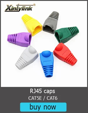 Xintylink Ethernet Cable Connector RJ45 Plug Male LAN Network Cat5e 8P8C Jack RG RJ 45 STP Shielded RG45 Cat 5 Cat5 50pcs 100pcs