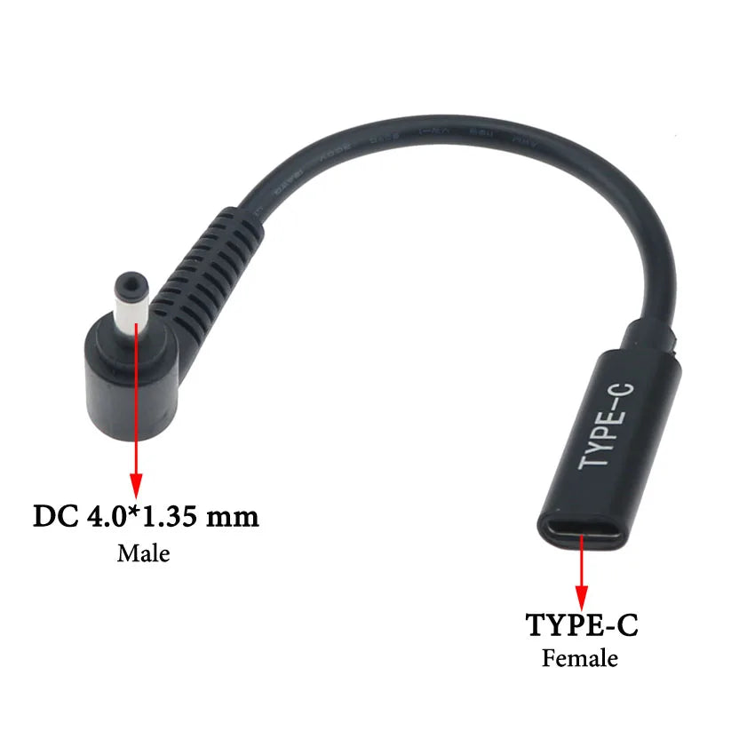 Cltgxdd USB 3.1 Type C Female to 4.0*1.35 5.5*2.5 4.5*3.0 4.0*1.7mm Male DC Plug Jack PD Power Charger Adapter Connector Cable