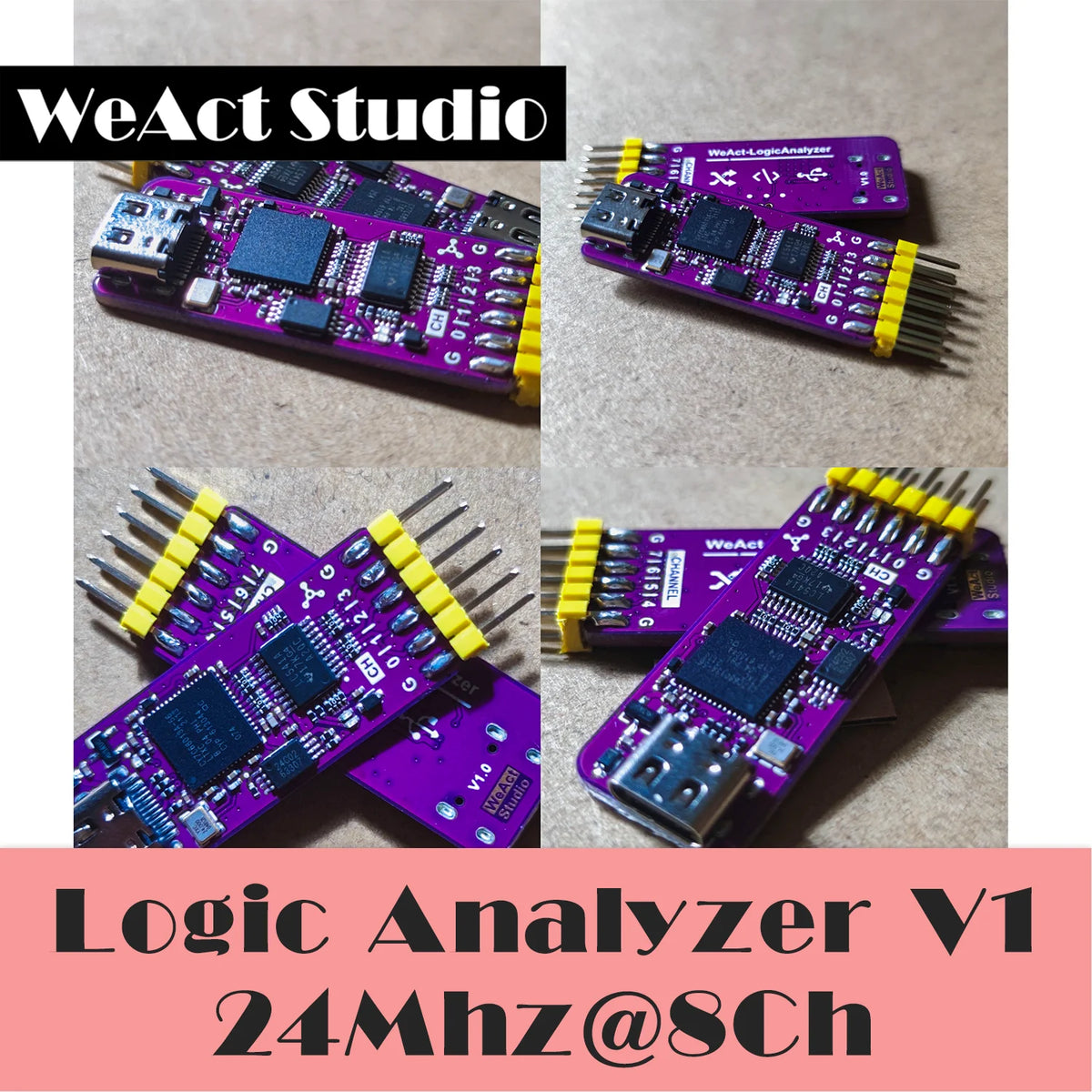 WeAct USB Logic Analyzer DLA Mini 24Mhz 8ch Channels Hardware Debug Tool 5V MCU ARM FPGA Debugger