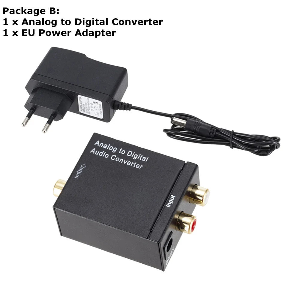 Latest Analog To Digital ADC Converter Optical Coax RCA Toslink Audio Sound Adapter SPDIF Adaptor For Apple TV For Xbox 360 DVD