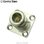 1Pcs N-KF N type female jack RF base coaxial connector 4-hole panel mount Flange antenna socket 25x25mm