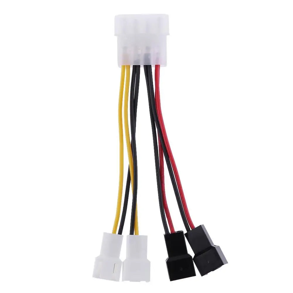 4-Pin Molex to 3-Pin Fan Power Cable Adapter Connector 12v*2 / 5v*2 Computer Cooling Fan Cables For CPU PC Case Multi-Fan Hot