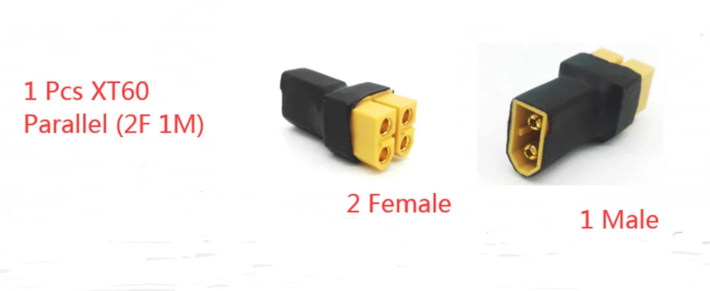 1PCS Deans T Plug  EC3 EC5 XT60 XT90 Parallel Serial Adapter Lipo Battery Converter Connector Plug DIY RC Model accessories