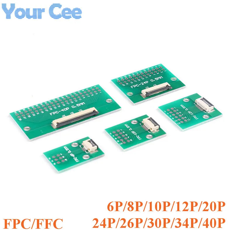 FPC/FFC Flat Cable Adapter Plate 0.5mm 6P/8P/10P/12P/20P/24P/26P/30P/34P/40P DIP Pin Board Pitch Converter Board PCB