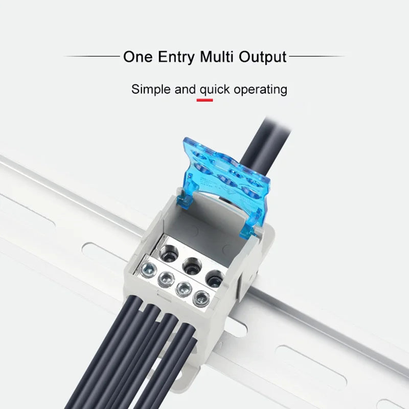 UKK Distribution Box One In Several Out Power Electrical Connector Junction Din Rail Terminal Block UKK80A/125A/160A/250A/400A