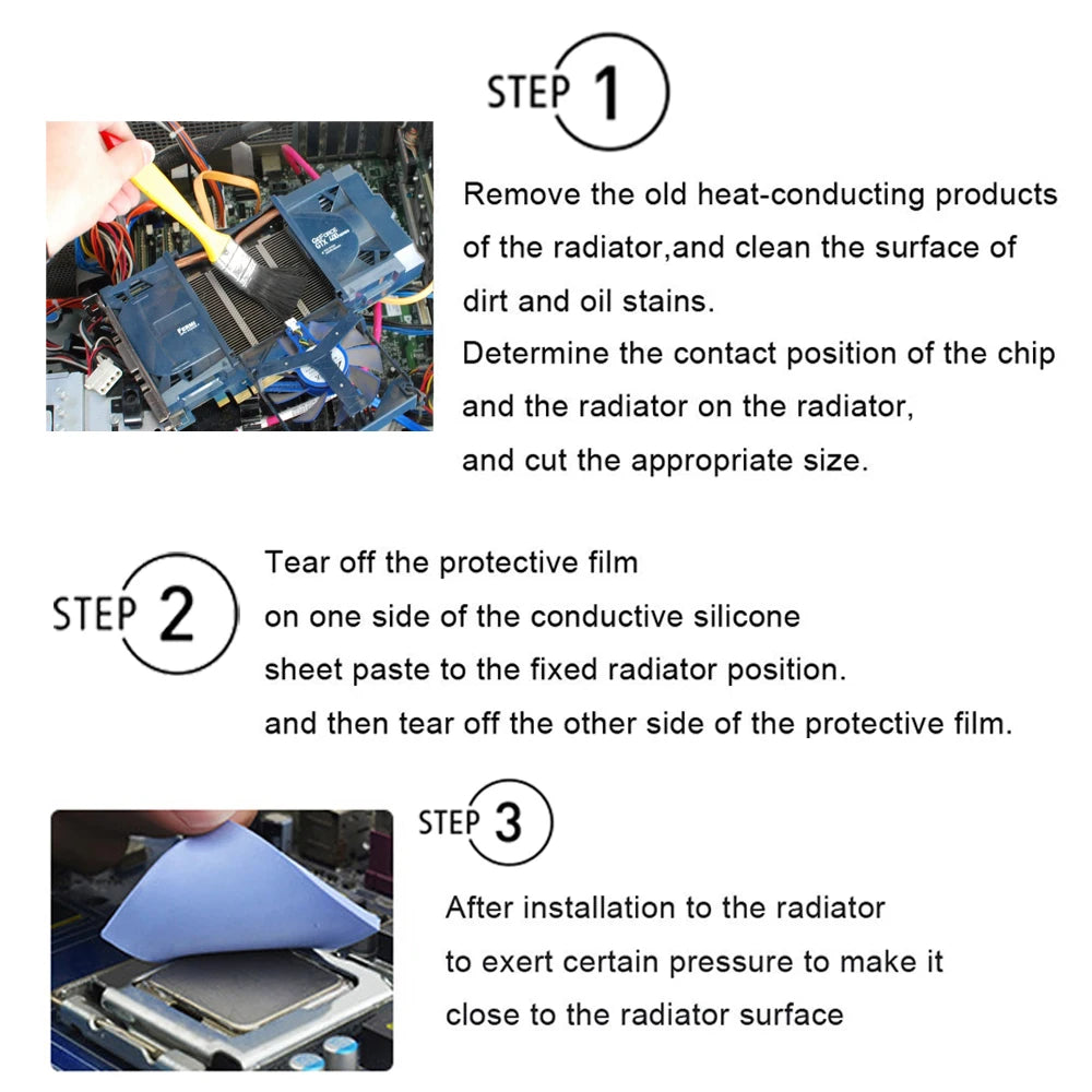 8 Pieces 100x100x0.5mm 1mm 1.5mm 2mm 2.5mm 3mm 4mm 5mm Blue White Green Combination Thermal Pads Cooling Conductive Silicone