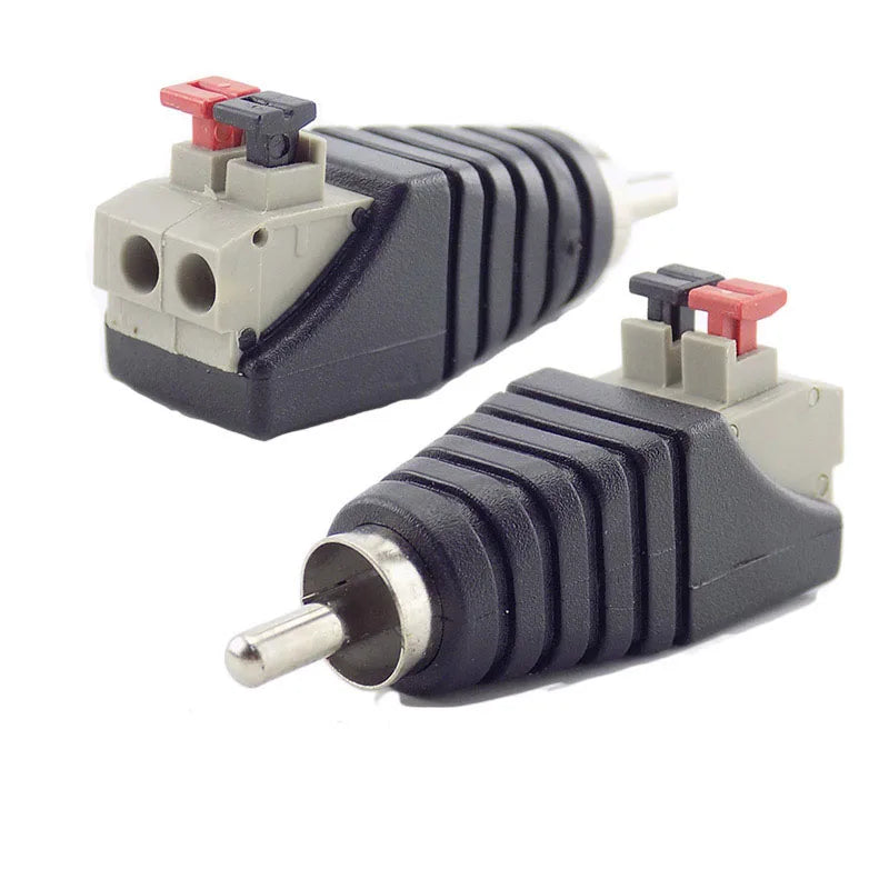 2/6/10PCS AV Plug RCA Lotus Head Press Terminal Monitoring Accessories RCA Welding-free Audio Connector Audio Male and Female
