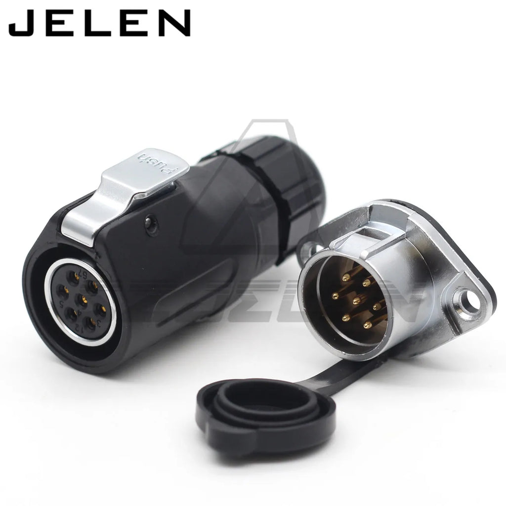 XHE20,  IP67 2/3/4/5/6/7/8/9/10/12 pin Waterproof connector, M20 Panel mount power cable connector male(socket) and female(plug)