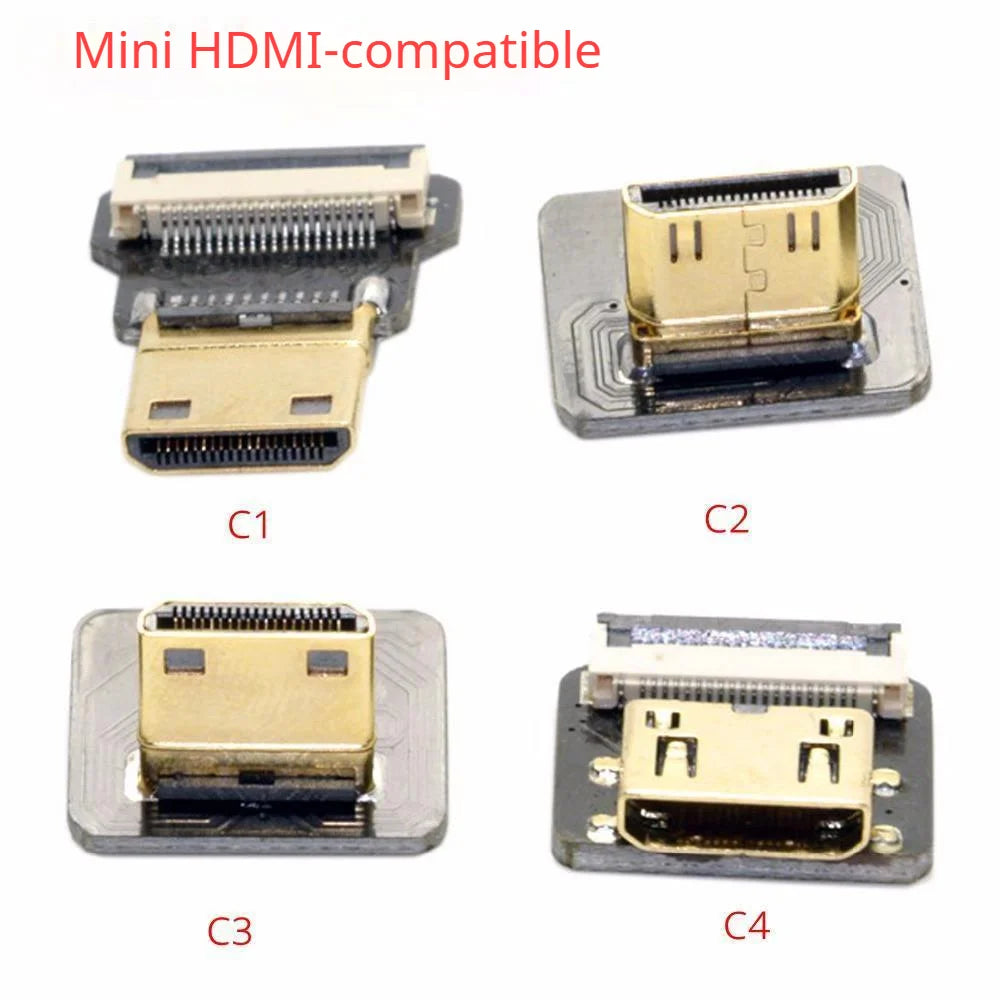 A4 Flexible HDMI-Compatible FFC FPV Ultra Thin Micro HDMI Female A4 Flat Cable Cord to HDMI Mini 90 Degree Micro Male FPC