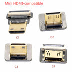 A4 Flexible HDMI-Compatible FFC FPV Ultra Thin Micro HDMI Female A4 Flat Cable Cord to HDMI Mini 90 Degree Micro Male FPC