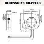5015 5cm DC 5V 12V 24V 2Pin Dual Ball/Hydraulic Bearing Brushless Cooling Turbine Blower Fan 50mm x 15mm Blower Cooler Fan