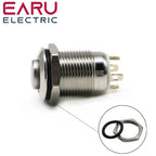 1pc 12mm Waterproof Momentary Stainless Steel Metal High Head Doorbell Bell Horn Push Button Switch Car Auto Engine Power Start