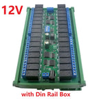 DC 12V 24V 32 Channels Modbus RTU RS485 Bus Relay Module UART Serial Port DIN35 Rail Board for PLC LED Home Automation Door Lock