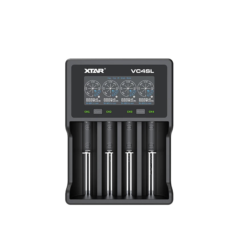 XTAR VC4SL 18650 Battery Charger USB C QC3.0 Fast Charge 1.2V Ni-MH AAA AA Batteries Rechargeable Li ion 21700 Battery Charger