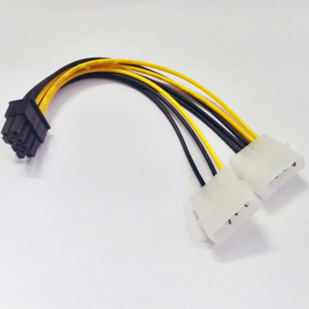 18cm 8Pin To Dual 4Pin Video Card Power Cord Y Shape 8 Pin PCI Express To Dual 4 Pin Molex Graphics Card Power Cable Adapter