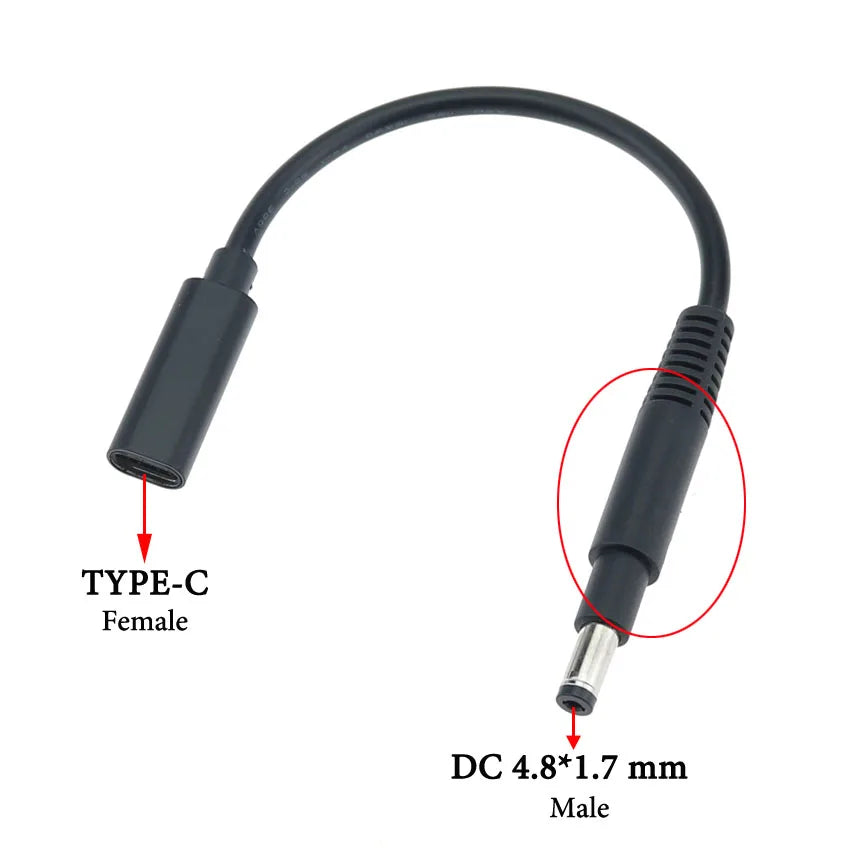 Cltgxdd USB 3.1 Type C Female to 4.0*1.35 5.5*2.5 4.5*3.0 4.0*1.7mm Male DC Plug Jack PD Power Charger Adapter Connector Cable