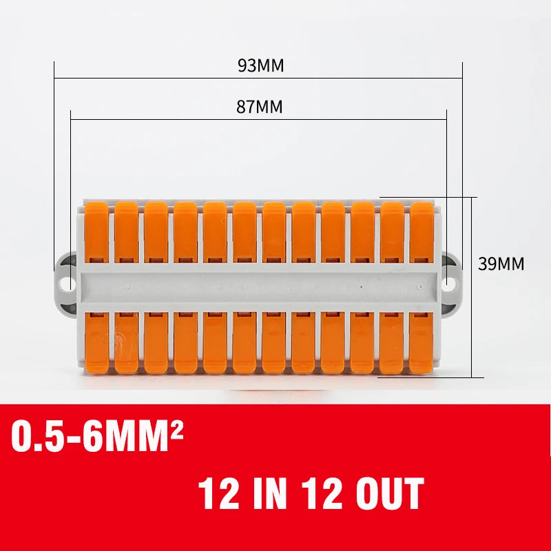 Wire Connector 2/3/4/5/6 Pin Universal Docking Fast Wiring Conductors Push-in Terminal Block Cable Splitter High Power Connector