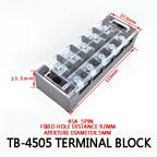 1Pcs Dual Row Barrier Screw Terminal Block Strip Wire Connector  600V 45A 3/4/6/10/12 Positions Optional
