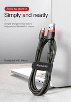 Baseus USB Micro Cable Quick Charge 3.0 Cable Fast Charging for Huawei P30 Xiaomi USB-C Charger Wire