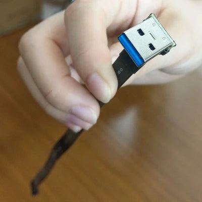 USB Type-C Ribbon Cable Flat EMI shielding FPC Cable USB 3.0 Type C 90 degree Angle Connector up downward 5cm-3m USB 3.1