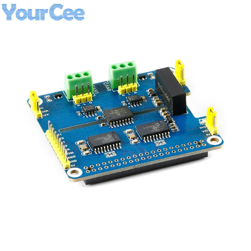 2 Channel Isolated CAN Expansion HAT MCP2515 SN65HVD230 Multi Onboard Protection Circuit for Raspberry Pi STM32 RS485