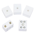 5PCS /Lot 2 Postion 5 Hole Ceramic Wiring Terminal Block High Frequency Porcelain Dual Row Wire Connector