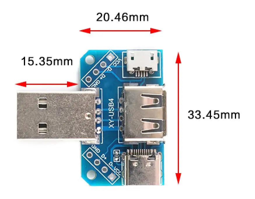 5pcs/1pc USB To DIP Adapter Pin Board Micro / Mini / Port USB Male and Female Head 2.0/3.0/3.1 Type-C to DIP Converter Plate