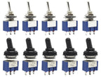 5pcs 10pcs MTS-102 103 MTS-202 203 Toggle Switch 6A 125VAC on on SPDT 6mm Mini Switch DPDT on off on Waterproof Cap