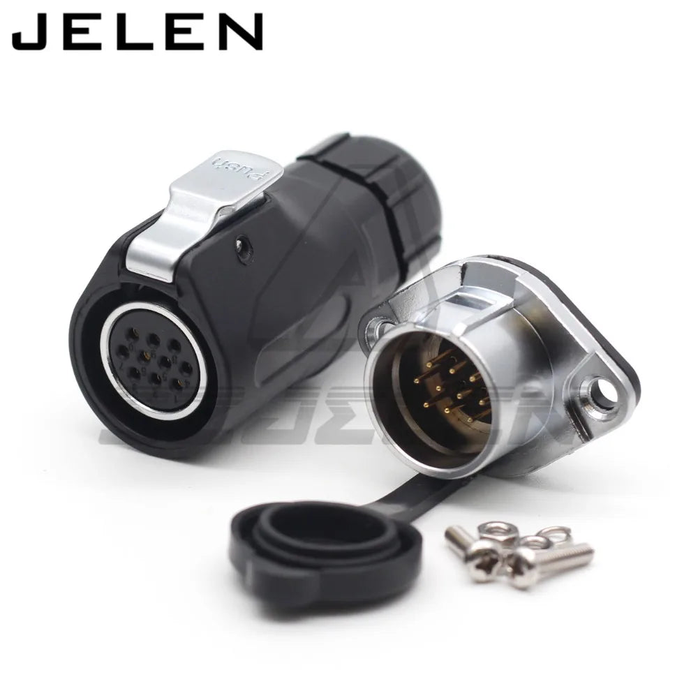 XHE20,  IP67 2/3/4/5/6/7/8/9/10/12 pin Waterproof connector, M20 Panel mount power cable connector male(socket) and female(plug)
