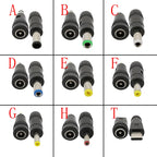 5Pcs DC Connectors 5.5x2.1mm Female to 5.5x2.5 5.5x1.7 6.0x4.4 6.3x3.0 4.8x1.7 4.0x1.7 3.5x1.35mm Male Laptop Power Plug Adapter