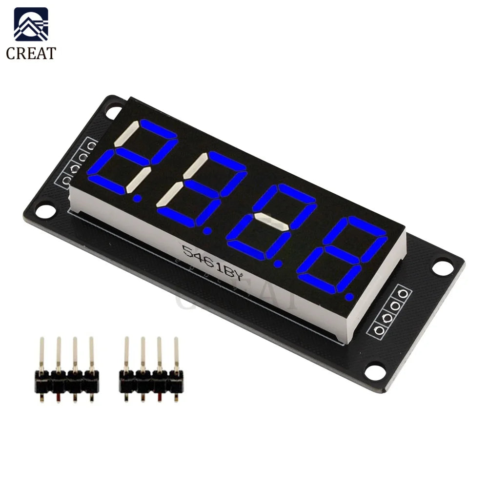 0.56" 4 Bit Digital LED Tube Display Module TM1637 Decimal 7 Segments Tube Display Module Yellow/White/Red/Green/Blue