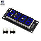 0.56" 4 Bit Digital LED Tube Display Module TM1637 Decimal 7 Segments Tube Display Module Yellow/White/Red/Green/Blue
