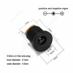 12V 3A 5.5mm 2.1mm Plug Socket DC Connectors DC Power Socket Male Female Jack Screw Nut Panel Mount DC Power Adapter Connector
