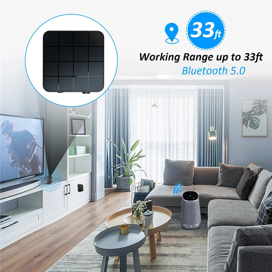 Grwibeou Bluetooth 5.0 4.2 Receiver and Transmitter Audio Music Stereo Wireless Adapter RCA 3.5MM AUX Jack For Speaker TV Car PC