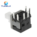 10PCS 5.8x5.8mm x Height 10.1 mm Push Button Switch On/Off Through Hole PCB DPDT Lock Right Angle Key switch Self Lock Push