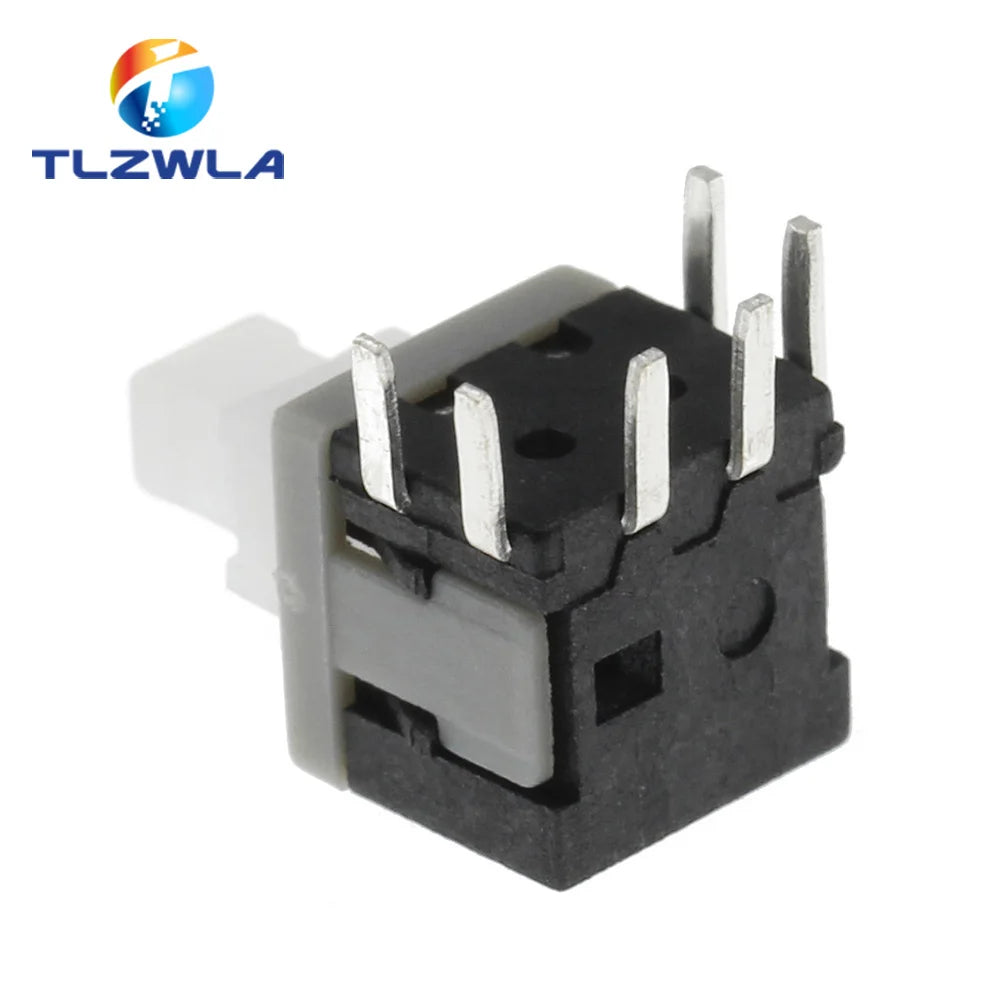 10PCS 5.8x5.8mm x Height 10.1 mm Push Button Switch On/Off Through Hole PCB DPDT Lock Right Angle Key switch Self Lock Push